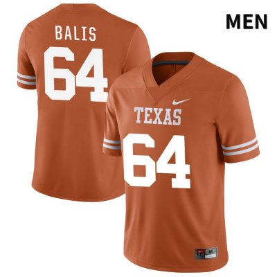 Texas Longhorns Men's #64 Michael Balis Authentic Orange NIL 2022 College Football Jersey INE82P7C